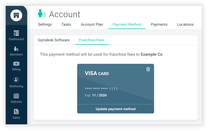 FranchisePaymentMethodSetup