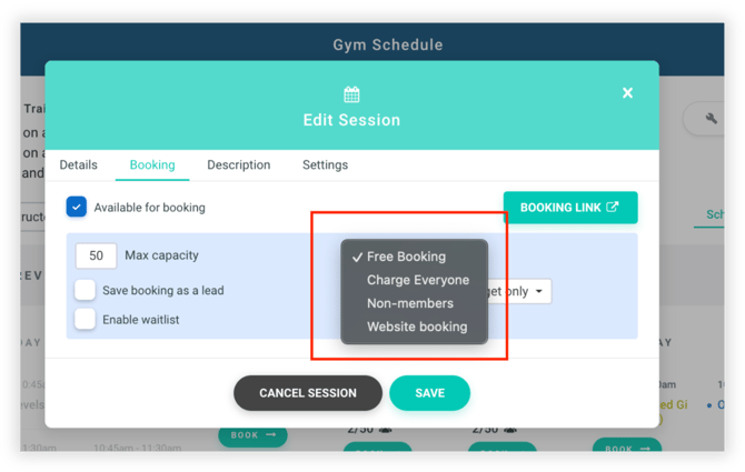 GymScheduleSessionCost