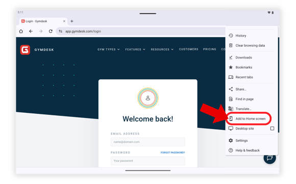 GymdeskAndroidTablet