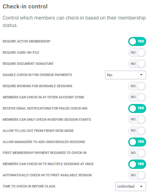 checkin-settings