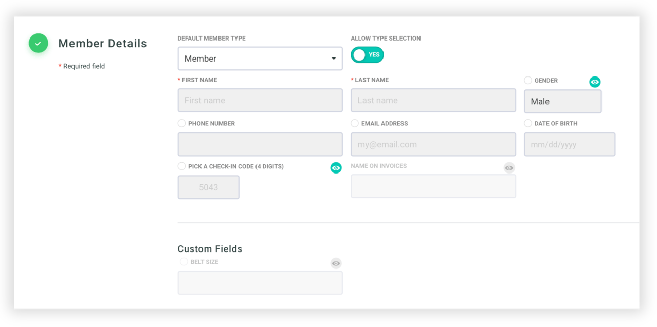 Managing and Creating Member Sign-up Forms