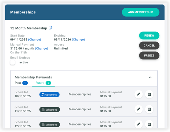 RecurringMembershipPayments