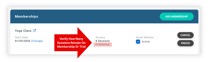 VerifyRemainingSessions